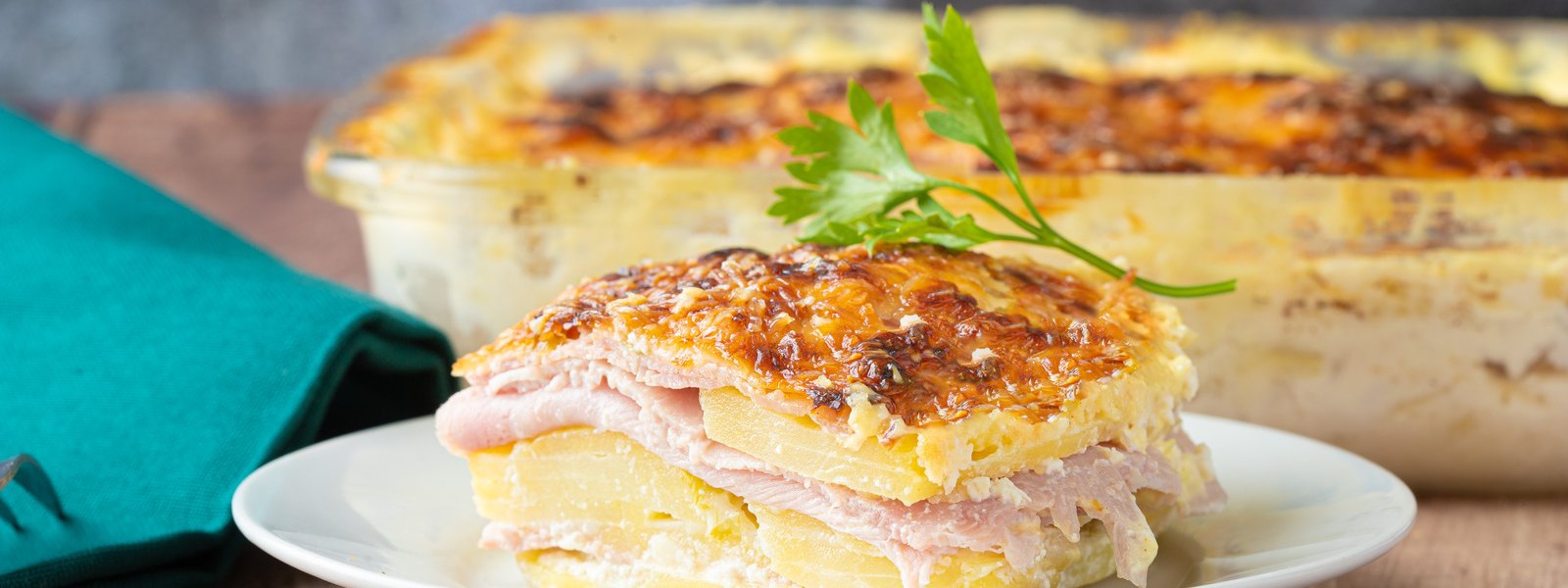 Dauphinois de fruit à pain au jambon